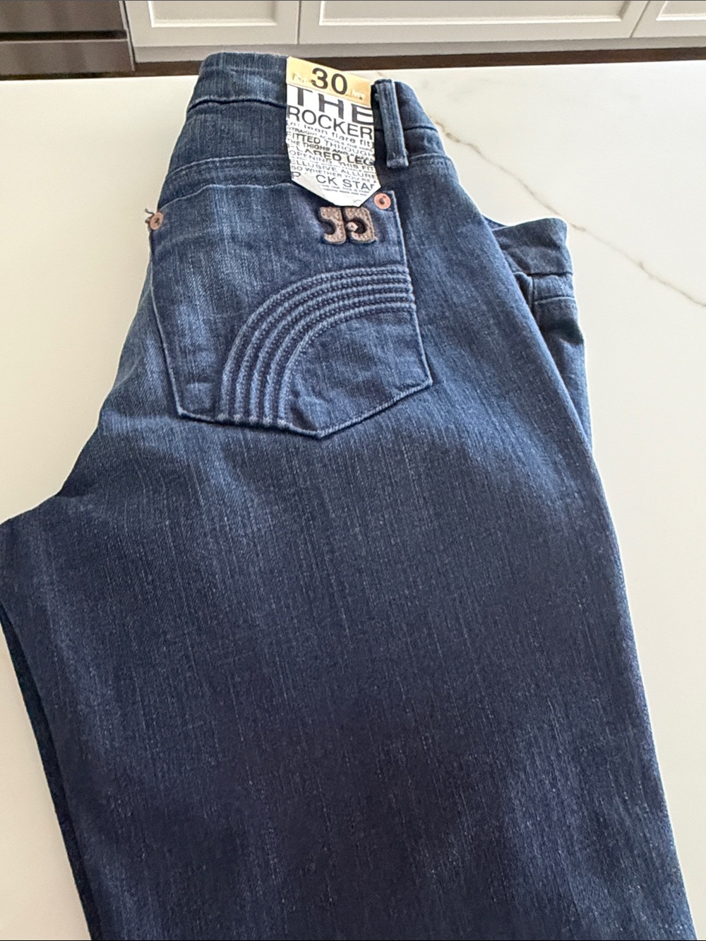 Joe's Jeans Women's Dark Blue Lean Flare Fit Rocker Jeans.